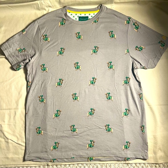 Denim and Flower Ricky Singh | Shirt | L | Gray w Irish Dog - Picture 1 of 4